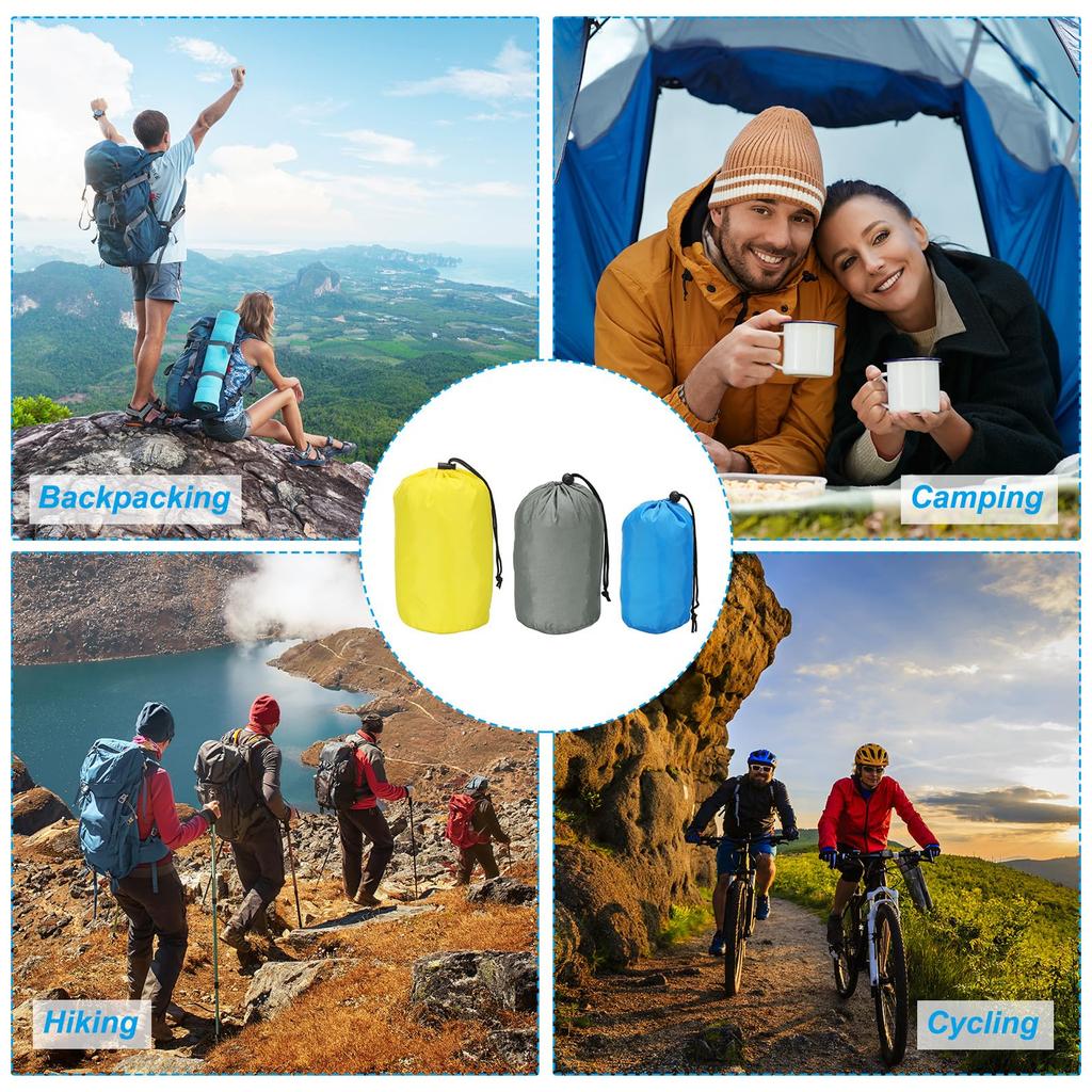 PATIKIL Stuff Bags, Set of 3, SML Sizes, Lightweight, Waterproof Dry Bags for Hiking, Mountaineering, Camping, Travel, Beach, Fishing, Swimming, and