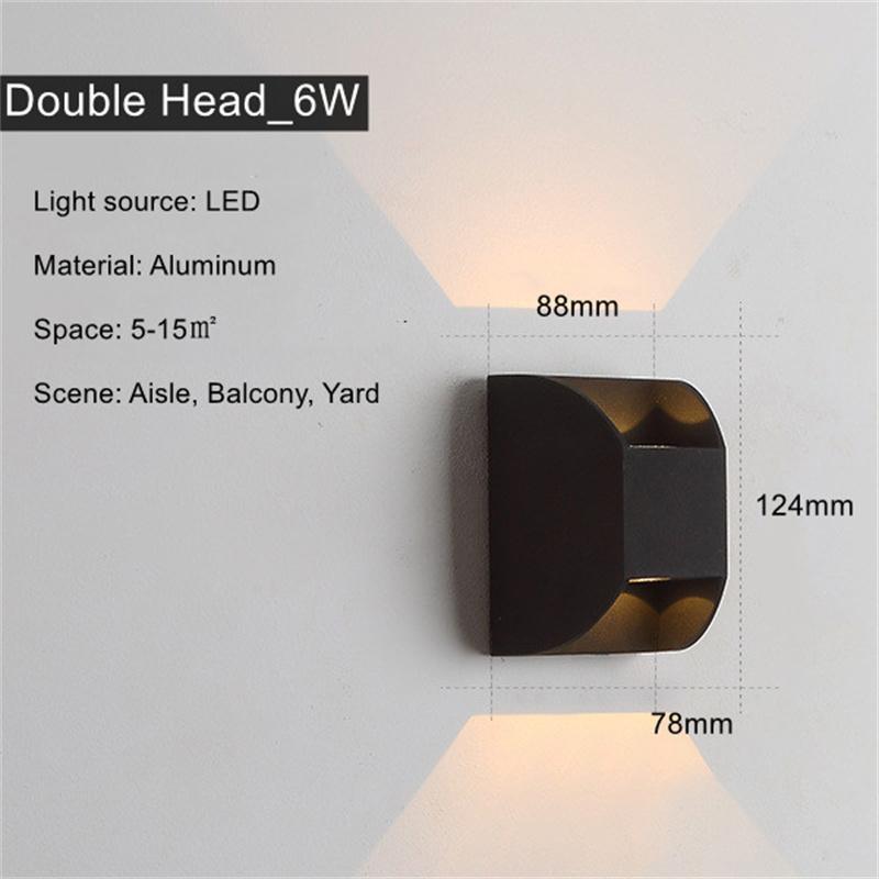 

Водонепроницаемый уличный настенный светильник IP65 с двумя головками для внутреннего двора, балкона, коридора, настенные светодиодные светильники 85-265 В Cold White 6000K