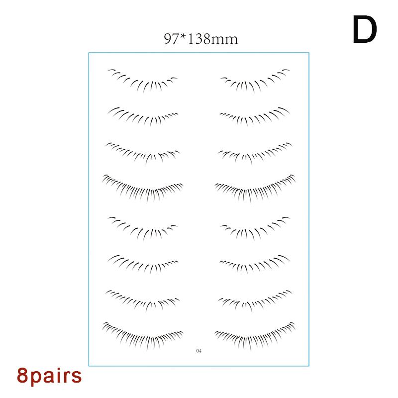 Tetovací náplast na spodní řasy Plochý make-up Tool Zvětšete své oči Symetrické řasy Jednorázová tetovací nálepka Beauty Tool