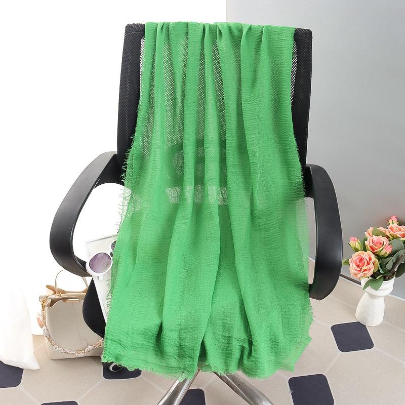 Sciarpa grande da donna in cotone e lino di colore puro: Foulard musulmano primaverile/estivo, telo mare, scialle con protezione solare