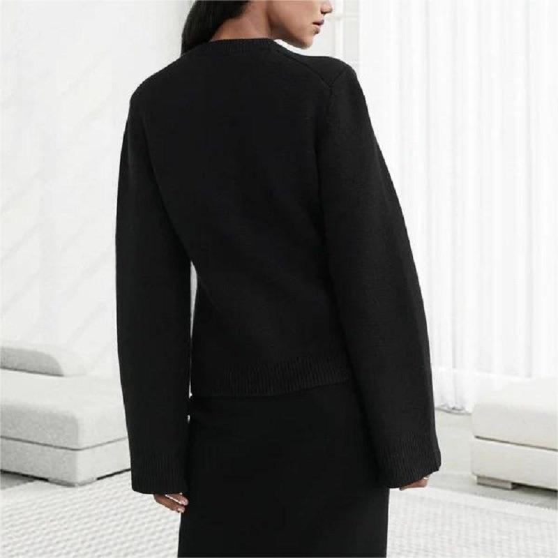 Damenmode, lässig, Herbst/Winter, einfarbig, mit Druck, lange Ärmel, O-Ausschnitt