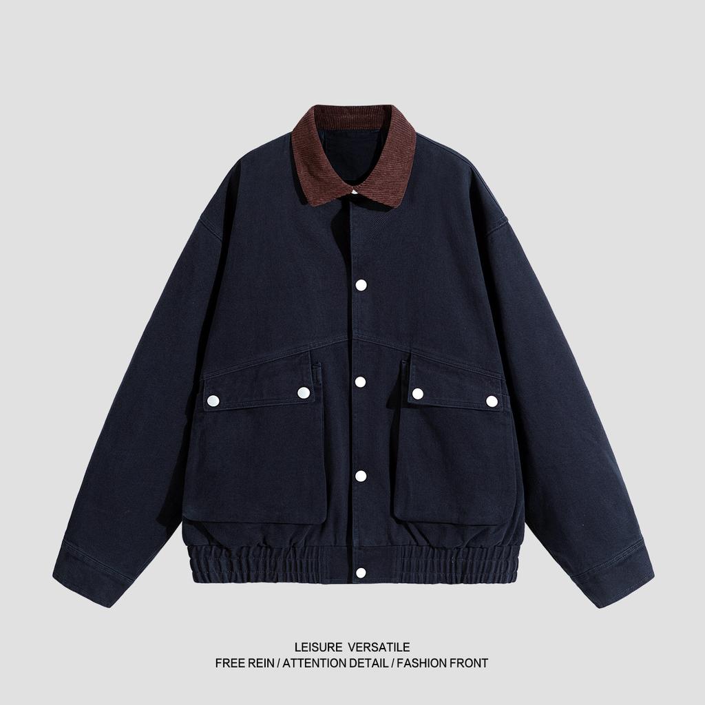 Pure Cotton Jacket for Men's New Jacket American Loose Casual Men's Baseball Uniform Autumn Suit