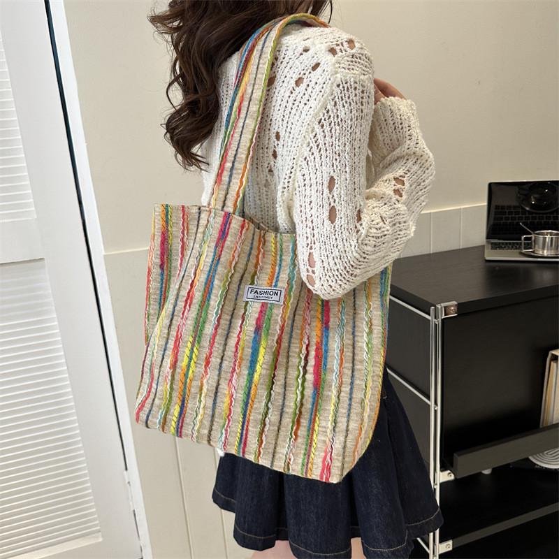 Stylish Retro Casual Women's Tote Bag Large Capacity Simple Design Shoulder Handbag