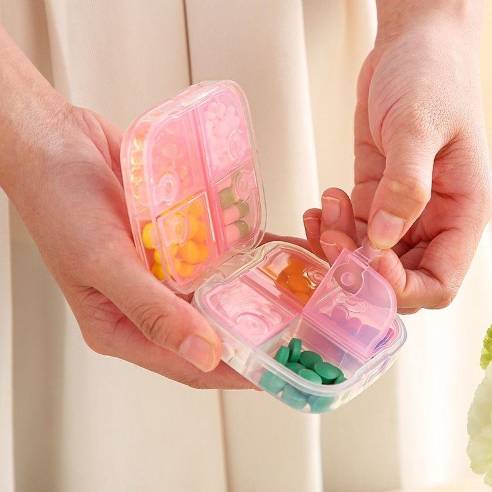 Multifunctional Plastic 8 Grids Pill Box Mini Individual Compartments Pills Case Sealed Moisture-proof Pill Dispenser Office