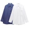 2025 Spring Women's Fashionable Loose European & American Style Pocket Shirt