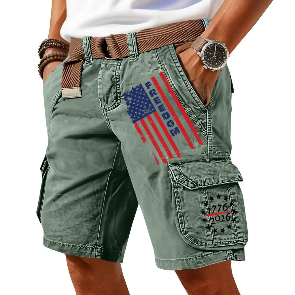 Pantaloncini Cargo Casual Stampati da Uomo per l'Estate con Tasche Multiple