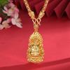 Dragon Bone Chain Vietnam Sand Gold Men's Guanyin Pendant Necklace