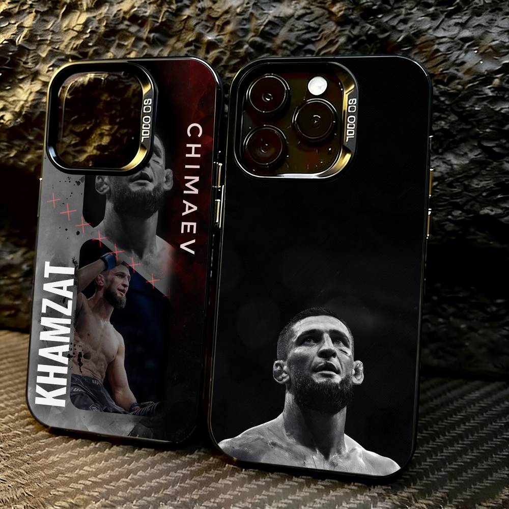 The Eagle K-Khamzat Chimaev Phone Case For iPhone 17,16,15,14,13,12,11 Plus,Pro Max,XS,Colorful Silver Black Cover