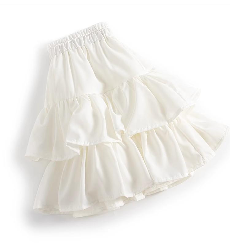 Spring 2025 Women's Black High Waist A-Line Puffy Half Umbrella Skirt