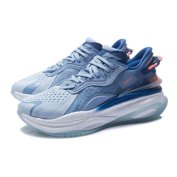 Li Ning Super 5 Trendy Shock Absorbing Low Top Running Shoes Women Sneakers Sky-Blue AGLR046-1