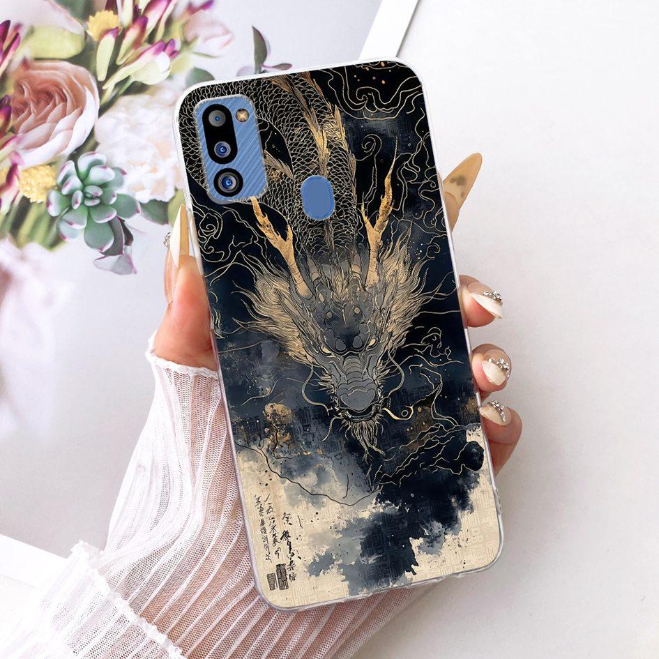 For Cover Samsung Galaxy M21 2021 Phone Case SM-M215G Shell Fashion Flower Soft Silicone Clear Cover For Samsung M21 2021 Fundas