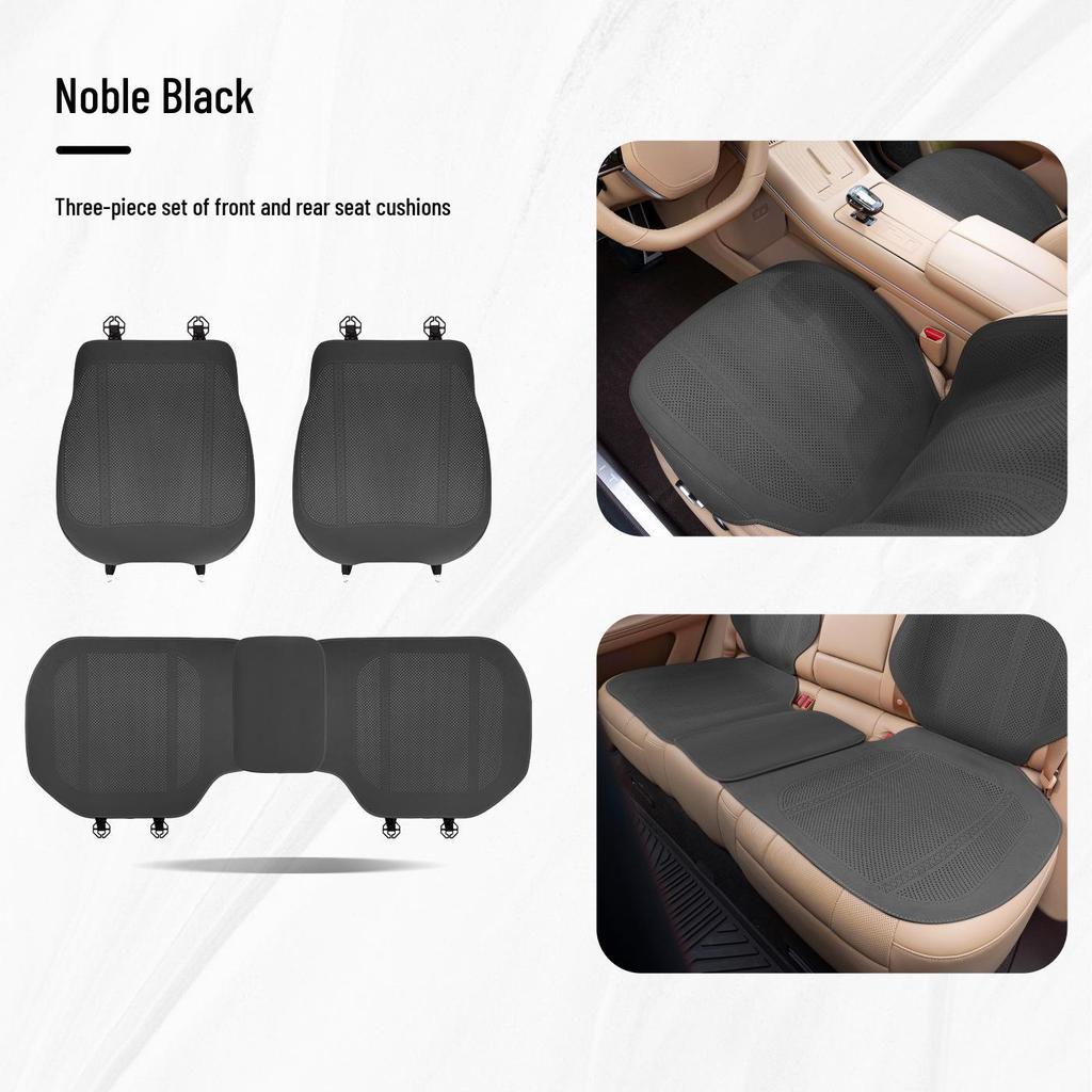 Denza Four Seasons Breathable Car Seat Cushion - Comfortable, Thin Plush, Single-Piece Cover