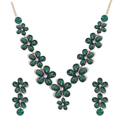 Schmucksets für Damen, Kristall-Halsketten-Schmuckset mit Ohrringen für Mädchen/Frauen