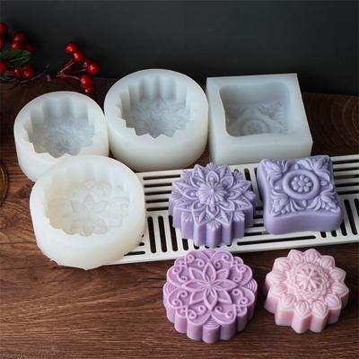 3D Creative Flower Shaped Soap Mold Silicone Molds DIY Handmade Fondant Cake Decorating Candle Mold Pudding Ice Cube Mold