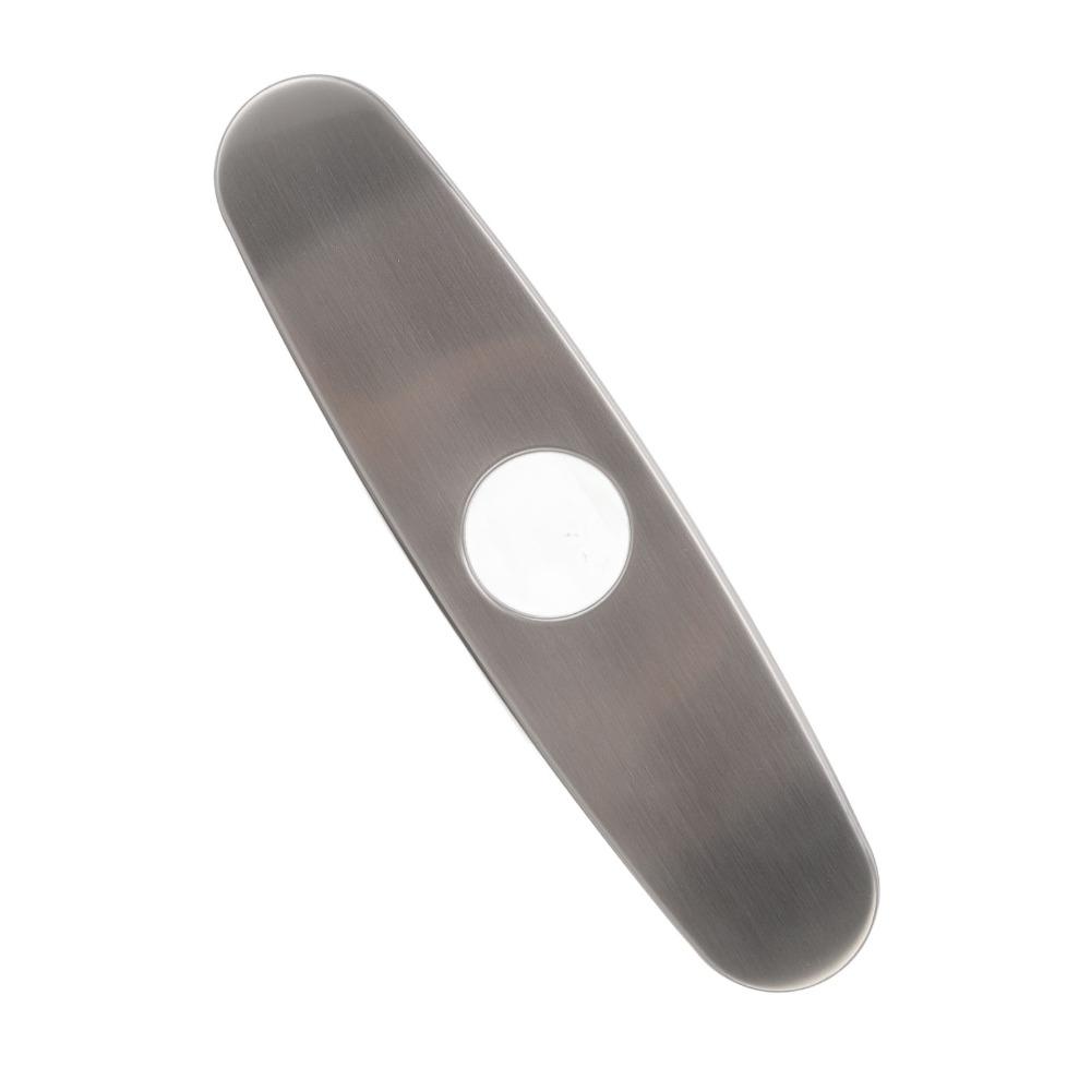 Brushed Finish Sink Faucet Hole Cover 304 Stainless Steel Oval Shaped Faucet Decorative Panel Single Hole Compatible