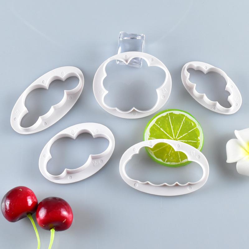 5Pcs/set Cloud Shape Cookie Cutter Plastic Fondant Cookie Cutter Biscuit Mold for Cake Decorating Tools Kitchen Accessories
