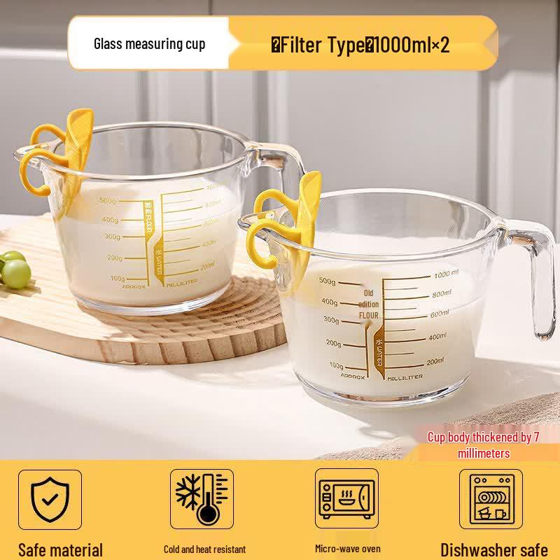 ZISIZ Glass Measuring Cup with Handle & Scale