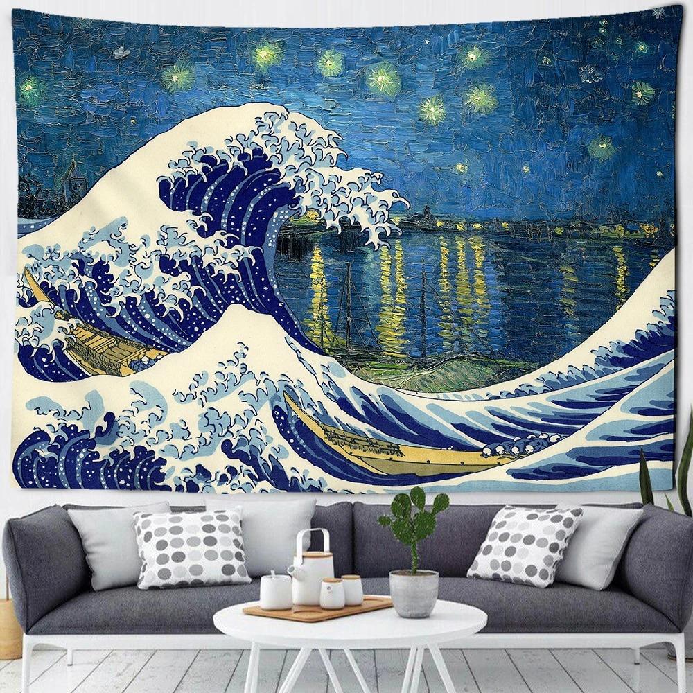 

Абстрактные волны настенные украшения для дома гобелен офис гостиная гобелен 100x75cm