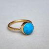 Round Cab Sleeping Beauty Blue Arizona Turquoise 925 Sterling Silver Ring Jewelry, Handmade Beauty Ring Jewelry