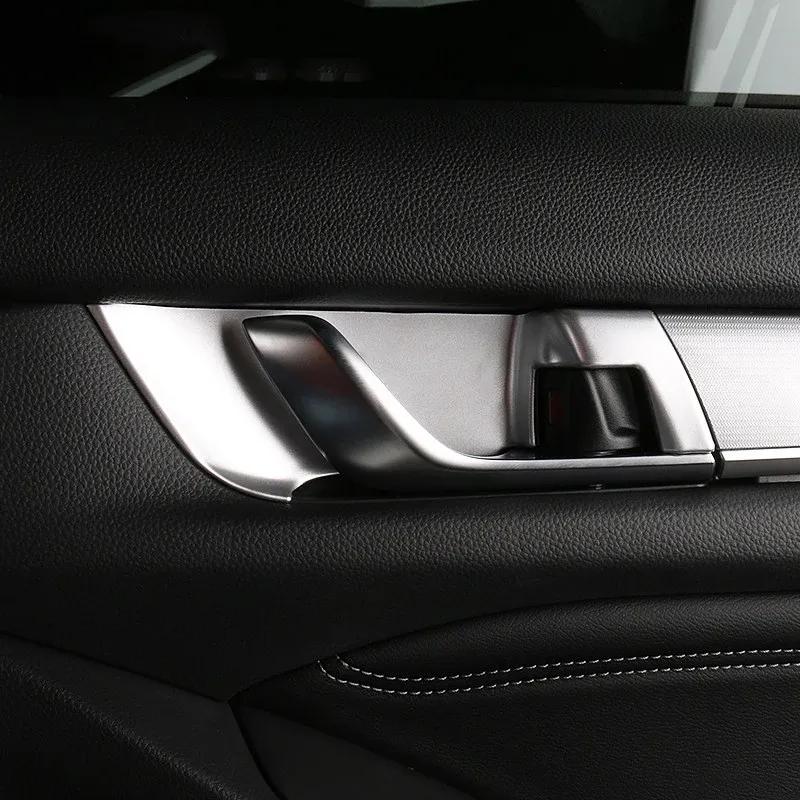 For Honda Accord X 10th 2018     Hybrid ABS Carbon Car Inner Door Bowl Frame Trim Cover Decoration Accessories