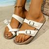 22 Years Old New Set of Toes Retro Large Size Slippers Double-breasted Buckle Open-toed Sandals