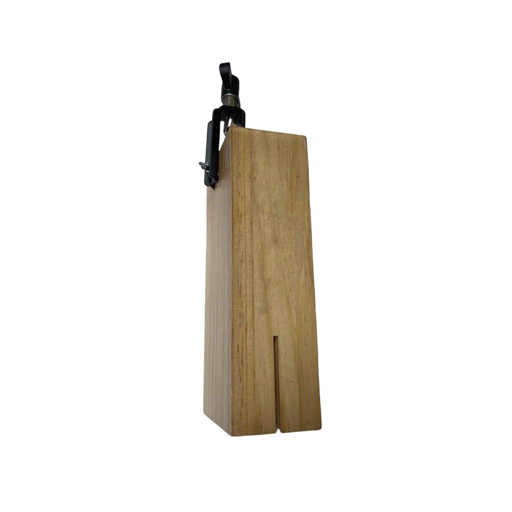 Solid Wood Bangzi Percussion Block with Cowbell Attachment