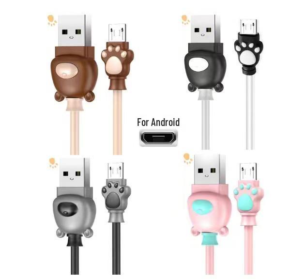 Silicone Type-C 6A Fast Charging Cartoon Cable for Android Huawei Phones