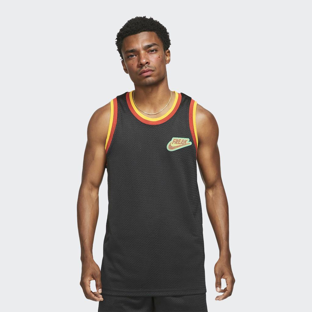 Nike Giannis Freak Contrast Logo Breathable Mesh Basketball Vest Men Tops Black DA5685-010