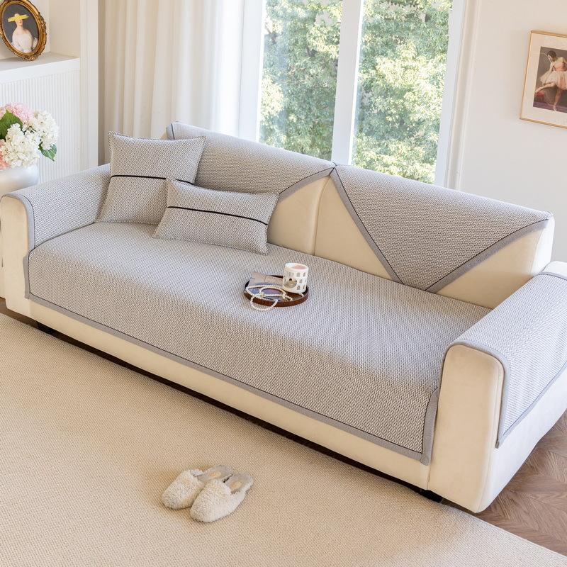 

New Sofa Cushion Four Seasons Universal Cover Cloth Simple Modern Straight Row Princess Seat Cushion Fixed Non-Slip Seat Cushion 70*70cm