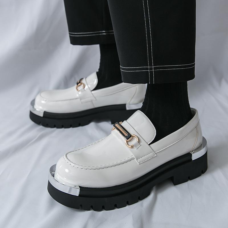 

Men s leather shoes 46 large size new men s platform big head leather shoes trend foot casual loafers 38