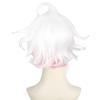 Anime Danganronpa Dangan Ronpa Nagito Komaeda Cosplay Peruk Kısa Degrade Beyaz Pembe Kıvırcık Isıya Dayanıklı Sentetik Saç Peruk