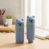 New 1pc Cute Foldable Pencil Case Silicone Dirt Resistant Pen Container Broken-resistant Animal Shape Pencil Holder for Students