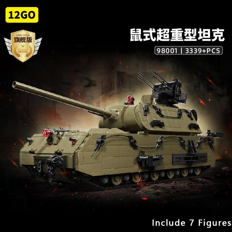 3339PCS Panzer VII Maus Tank Building Blocks Toys Sets Military Armored Car Bricks Model Ornaments Birthday Gifts For Kids Adult