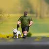 1/64 Scale Resin Model Depicting A Man Strolling With His Pet Dog Miniature Figure For Craft Projects And Toy Displays