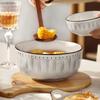Luxury Ceramic Soup and Noodle Bowl Set - New 2025, Large 8-inch & 6-inch Sizes, High-End Light Design