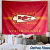Benutzerdefinierter Name Kansas City Chiefs Helm Bedruckter Wandteppich, für Schlafzimmer, Wohnzimmer, Studentenwohnheim, Große Wanddekoration, Stoffdekoration Fan Geburtstagsgeschenke