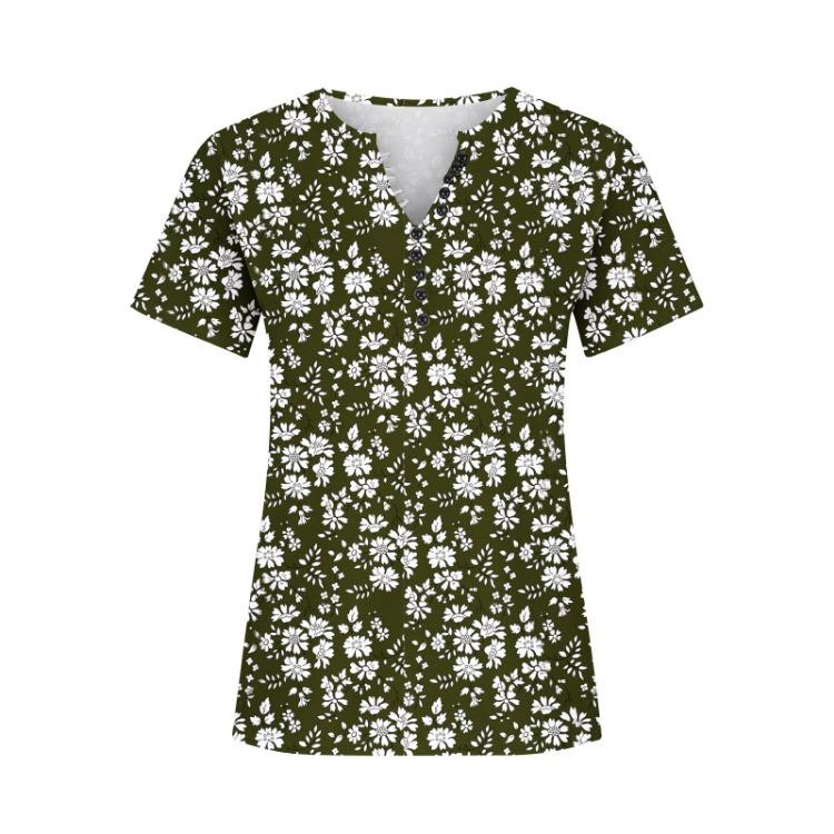 2023 Summer Women Printed Loose-Fitting Pullover Tee Tops