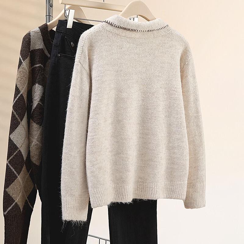Women's Embroidered Wool-Blend Tie-Knit Sweater