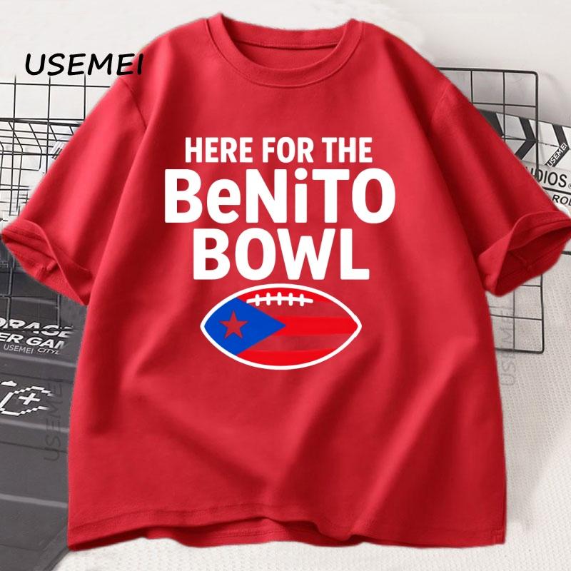 Here for The Benito Bowl T Shirt Puerto Rican Football Bad Bunny Tee Shirt Superbowl Halftime Graphic T Shirts Cotton Clothes S