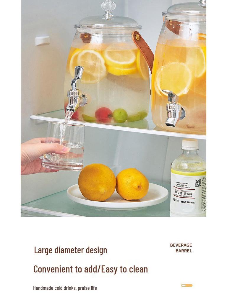 Large Capacity Cold Beverage Kettle with Spigot and Handle for Fruit Tea and Lemonade