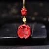 Cinnabar Water-Washed Sand God of Wealth Pendant Peace Buckle Red Sand Phone and Car Chain