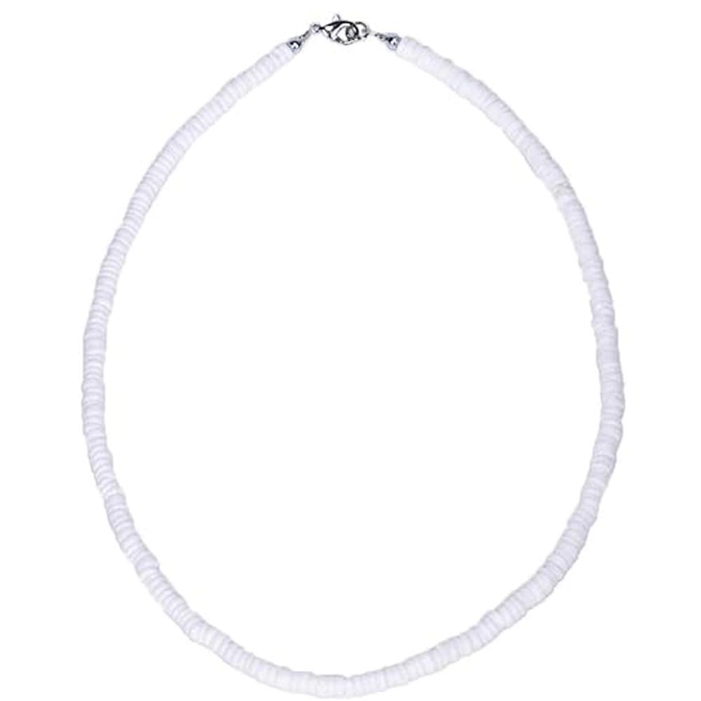 Bohémské mušlové náhrdelníky, Puka mušlový náhrdelník pro muže ženy Náhrdelník choker z mořských mušlí Hladký mušlový třísek Letní plážový náhrdelník