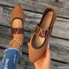 2025 Summer Retro Flat Heel Pointed Shallow Mouth Women's Flat Shoes Women's Ballet Low Heel Barefoot Elegant Large LeFu Shoes