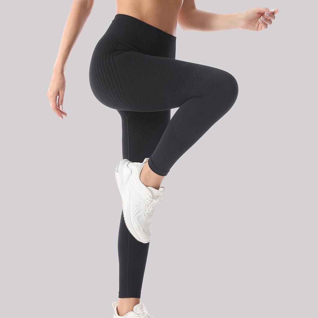 Damen Nahtlose High-Waist Yoga Leggings - Po-Lifting, Dehnbare Fitnesshose zum Laufen