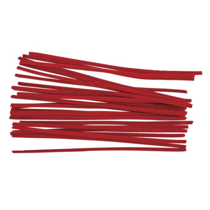 Filin chenille, rouge, 0,6x30cm, 25 pces {couleur}