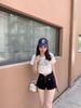 Women's Large Black Wide-Leg Drawstring Zipper A-Line High Waist Casual Shorts - Spring/Summer 2025