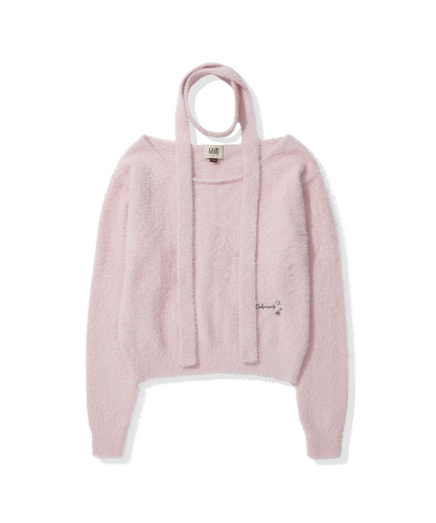 CGP (Women'S) Boat Neck Knit (Muffler Set)_Light Pink