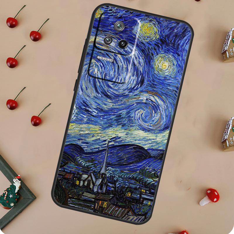 Van Gogh Starry Night Case For Xiaomi 17 Pro Max 14 15 Ultra 13T 14T 15T Pro POCO F8 F7 F5 F6 X3 X5 X6 X7 Pro Cover