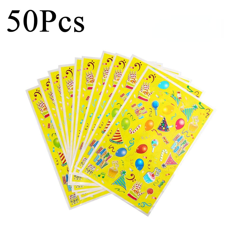 

Durable Printed Gift Bags Colorful Plastic Birthday Gift Packaging Bag Party Favor Bags Birthday Party 5x5x5cm жёлтый