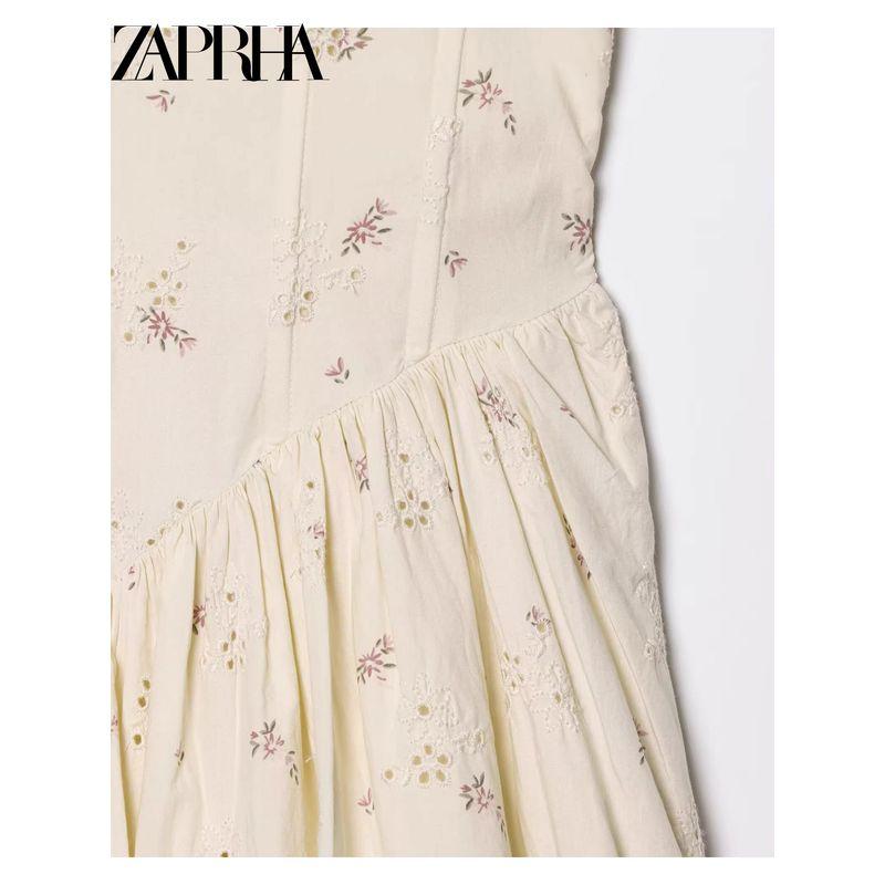 Zaprha 2025 New Arrival Print Poplin Corset Silm Sling Dress Slim Looking 5107312